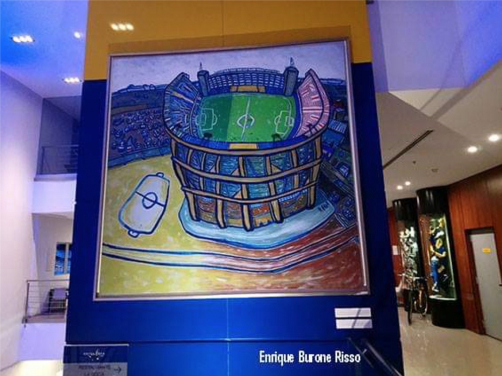 La obra estÃ¡ expuesta en el Hotel Boca Juniors.